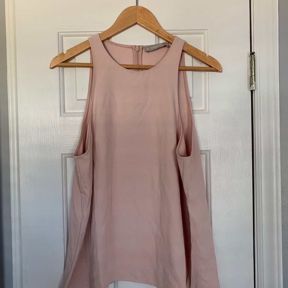 Everlane sleeveless blouse, size 12 blush pink